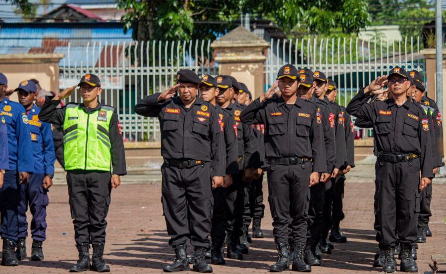 27 Personel Senkom Mitra Polri Ikuti Apel yang dilaksanakan Polres Mimika