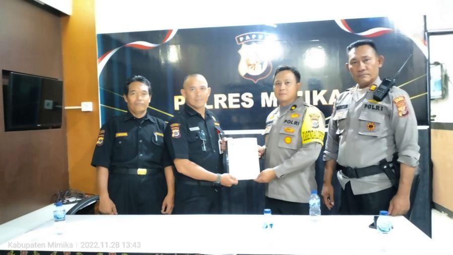 Audiensi dengan Kabag Ops, Senkom Siap Bersinergi dengan Polres Mimika