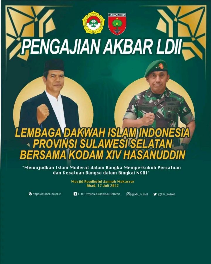 Bakal Dihadiri Pangdam XIV/Hasanuddin, LDII Sulsel Gelar Pengajian Akbar