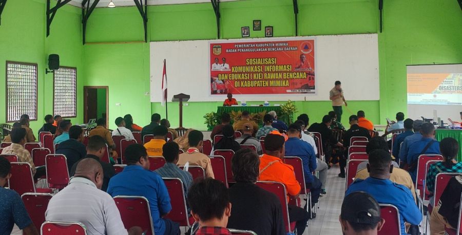Digelar BPBD, Senkom Mitra Polri Hadiri Sosialisasi  KIE  Rawan Bencana Mimika 