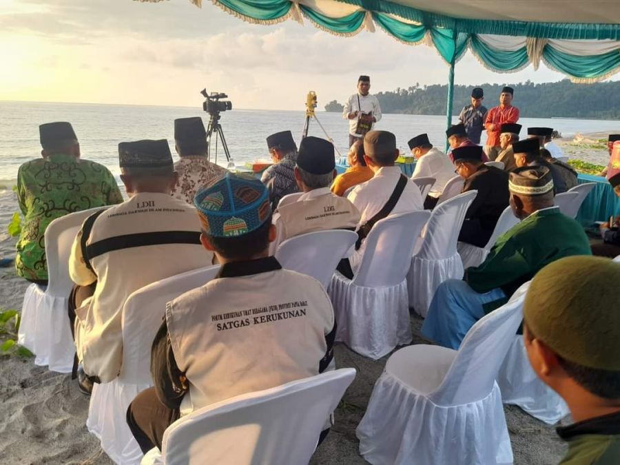 LDII Papua Barat Ikuti Kegiatan Rukyatul Hilal Awal Bulan Syawal 1444 H di PantaiSP7 Masni Manokwari