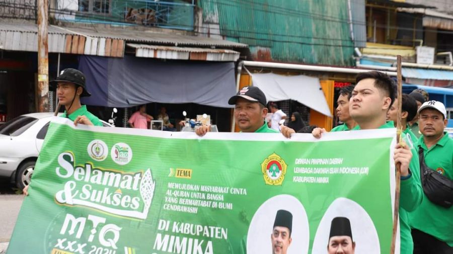 Sambut MTQ XXX, LDII Mimika Ikuti Pawai Ta'aruf 