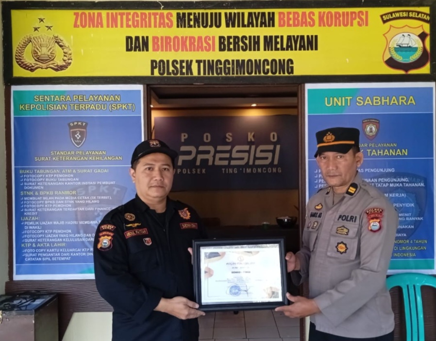 Senkom Gowa Terima Penghargaan atas Kontribusi Pengamanan Festival Beautiful Malino 2024