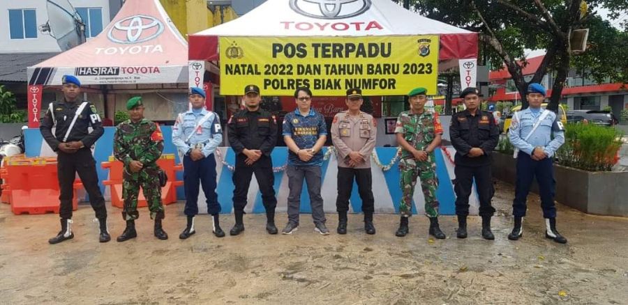 Senkom Mitra Polri Biak Numfor ikut Serta Dalam Pos Pam Ops Lilin cartenz 2022