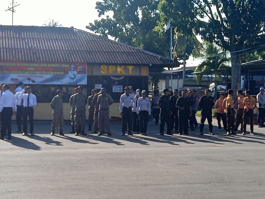 Senkom Mitra Polri Manokwari Hadiri Apel Gelar Pasukan Ops Lilin Mansinam 2022, Siap Amankan Ibadah