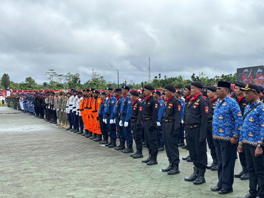 Senkom Mitra Polri Mimika Ikuti Upacara Bendera HUT ke-79 RI di Kabupaten Mimika