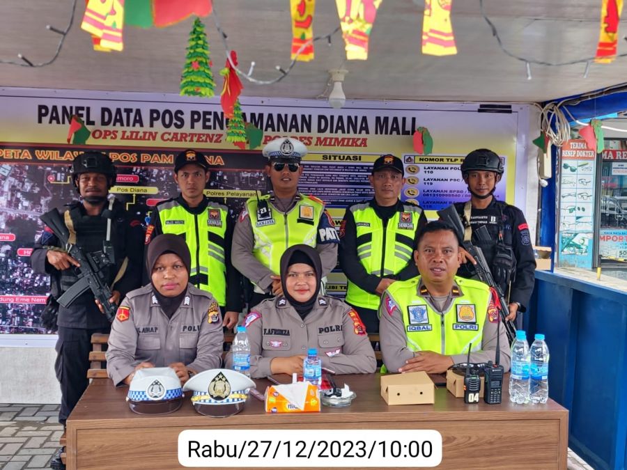 Senkom Mitra Polri Mimika Laksanakan Pam Ops Lilin Cartenz 2023